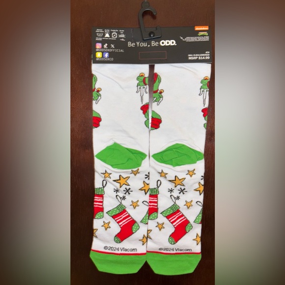 TEENAGE MUTANT NINJA TURTLES ODD SOX NOVELTY CREW SOCKS NWT MEN’S SHOE SIZE 6-13 - Picture 2 of 2